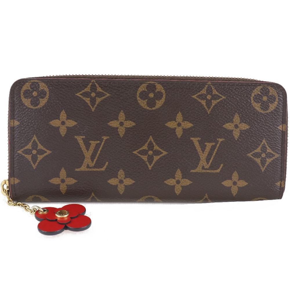 

LOUIS VUITTON Portefeiulle Clement Purse M62940 Flower charm Brown Monogram canvas Women Used