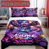 3pcs Duvet Cover Set (1*Duvet Cover + 2*Pillowcase, Without Core), Custom Name Jinx Pattern Bedding Set, Home Bedroom Decor Gift