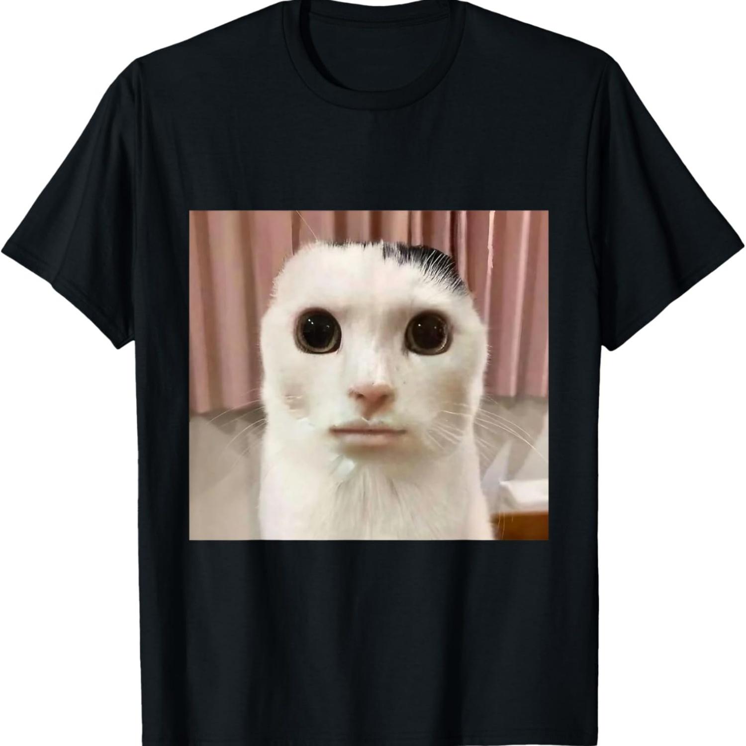 Goofy Ahh Cat Meme Dank Cursed Weirdcore Funny Cat Meme T-Shirt for Men Women Kids S