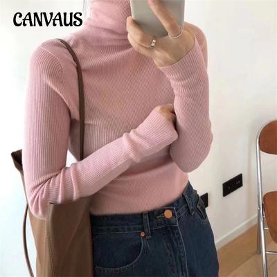 Autumn and Winter Women's Sweater Turtleneck Bottoming Shirt Long-sleeved Thin Section of The Inner Tight Slim Knitted Sweater