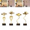 Ball Ornament Figurine Metal Leaf Statue Accent Home Cabinet Sculpture Desktop Figure for Living