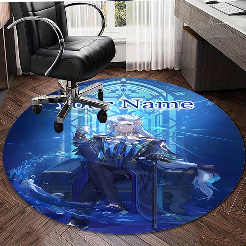 Personalized Genshin Impact Round Chair Office Rug - Perfect for Mat, Office Chair & More - Ideal Gift for Birthdays and Holidays