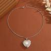 Couple love pendant Mother's day necklace exquisite can be opened photo frame peach heart collarbone chain women