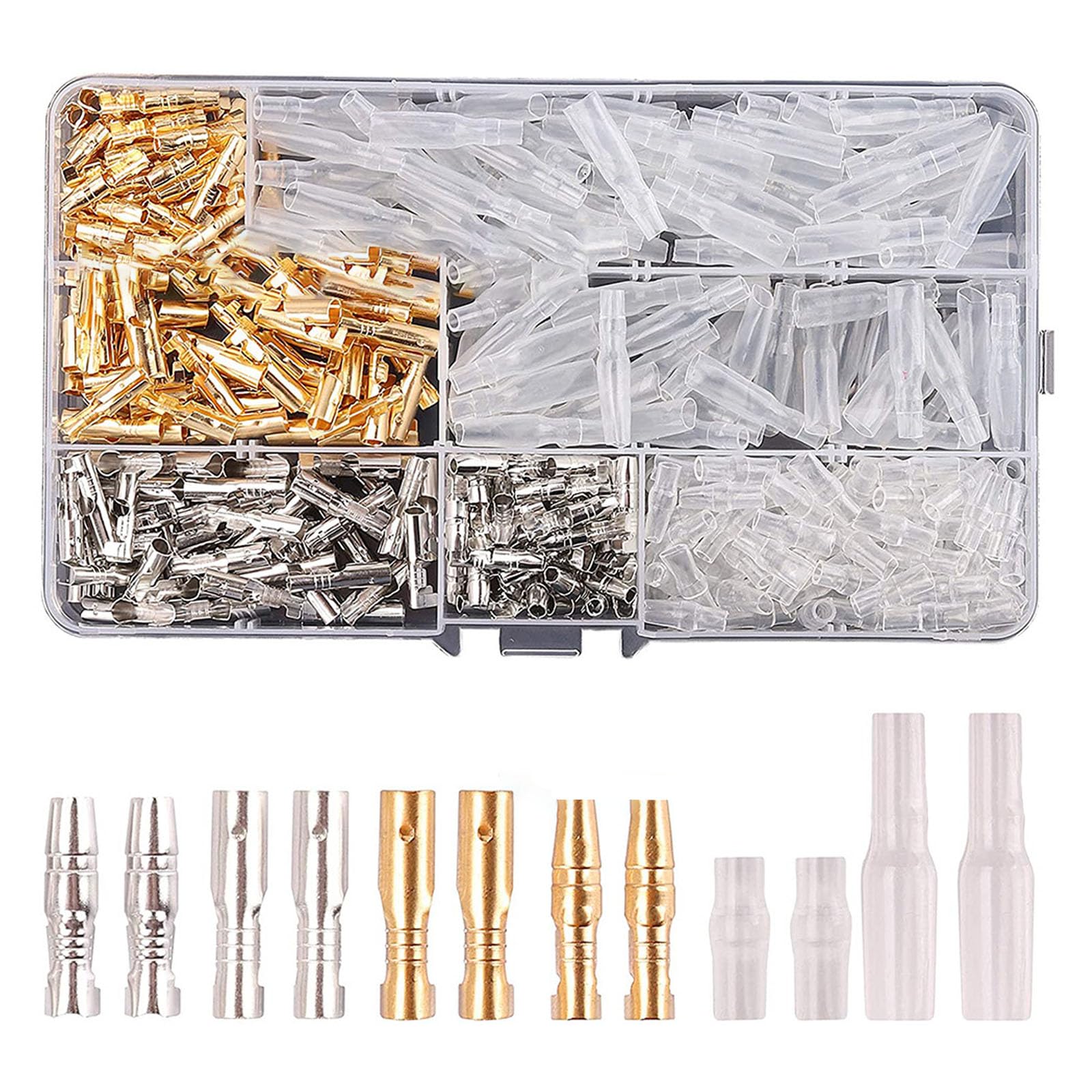 

Giboshi Crimp Terminal Connection Terminal Insulation Sleeve with Cover, 6 Types of Gold and срібний