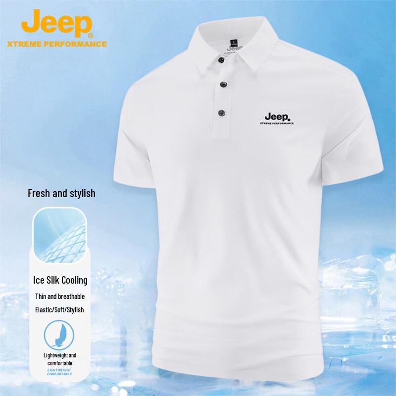 JEEP Men s Ice Silk Quick-Dry Polo Shirt 2XL