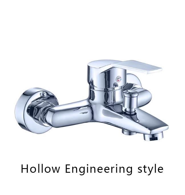 Classic Sanitary Ware Wall Mounted Chrome Hot Cold Mixer Single Handle Brass Bathtub Shower Faucet for Bath Hotel Shower System (as the picture,In-Wall Shower Faucets)