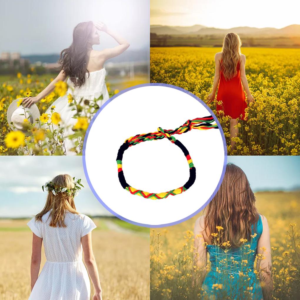 Handarbeit Glücksschnur Ethnischer Stil Mode Geflochtenes Seil DIY Bastelarmband Polyester Handgelenksband Personalisierter Schmuck