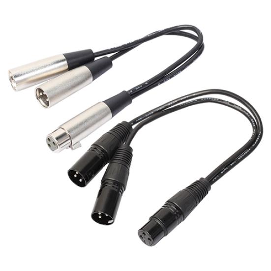 3-Pin XLR Female XLR Male Y to Dual Splitter Audio Cable Adapter