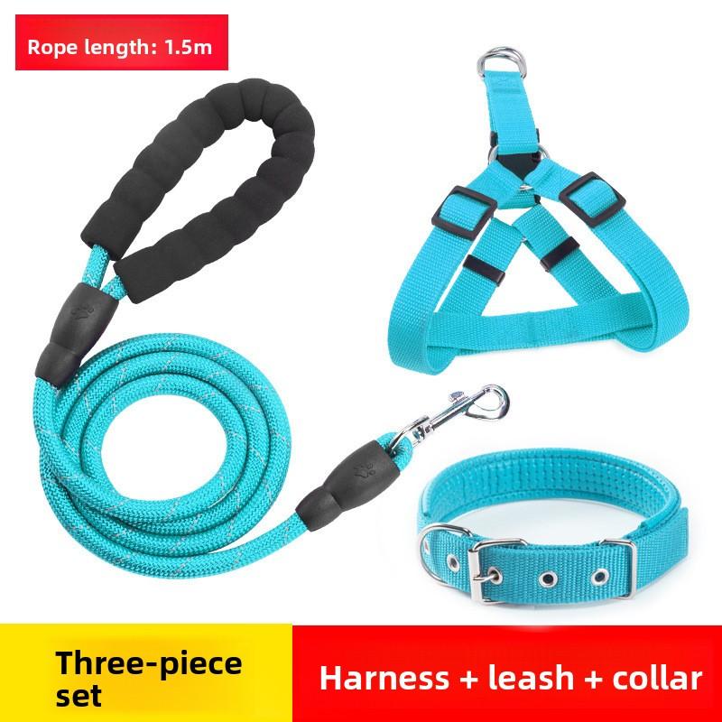 

Собачий поводок, тип жилета, для маленьких, средних и крупных собак, золотистый ретривер, тедди, щенок, прогулка со щенком, светоотражающий поводок, собачья цепь S синий