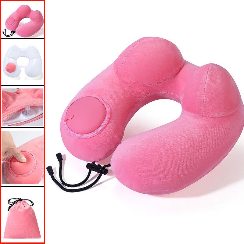 OEING Upgraded Press-Type Inflatable Travel U-Pillow