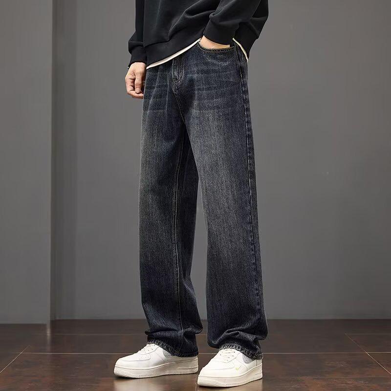 

Men s 2025 Retro Loose Straight-Leg Wide Casual Jeans 30