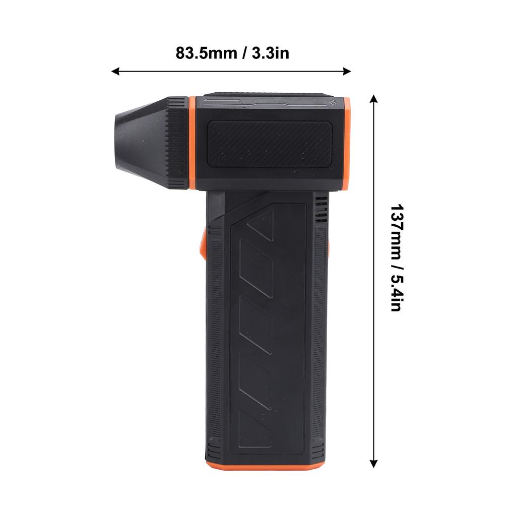 Tragbarer Turbo-Lüfter 130000 U/min 3 Stufen einstellbar 45 ms Bürstenloser Jet-Trockner Akku-Staubbürste für