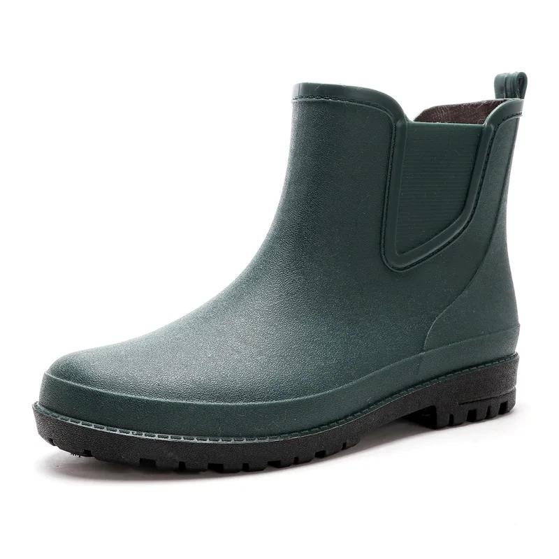 Rain Boots Men's New Fashionable Anti Slip Short Tube Rain Boots Outdoor Waterproof Low Top Rain Boots Casual Sports Rain Boots