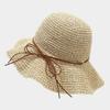 Summer Straw Hat With Wide Brim And Bow Decor For Outdoor Sun Protection