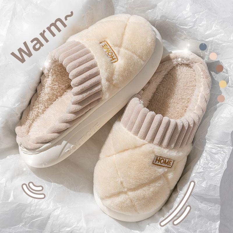 Cotton Slippers for Indoor, Home, and Outdoor Wear. Plush Warm, Thick Soled, Non Slip Cotton Shoes for Men, Floor Slippers