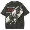 Hellsing Anime Lover Unisex Plus Size Washed Tshirt Suitable for All Seasons Personality Clothes Streetwear Trendy Couples Soft