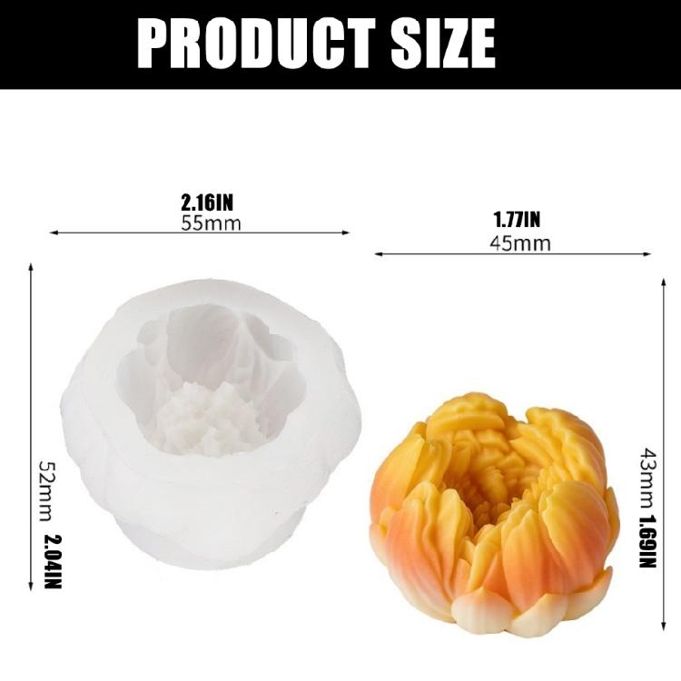 Paeonia Lactiflora Flower Silicone Molds Easy Demolding Silicone Baking Mould for Handmade Candle Soap and Resin Casting