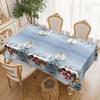 Household Table Cloth, Christmas Snow Print, Waterproof And Oil-Proof Leave-In, Round/Rectangular Tablecloth, Coffee Table Cloth