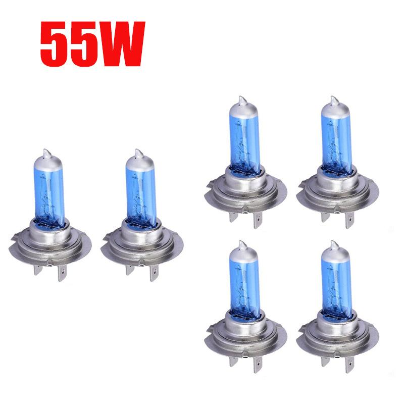1-3pairs 6000k Super Bright White H7 Halogen Bulb Car HeadLight Bulb h4 h7 55w 100w Halogen Lamp Car HeadLight Replacement Bulb