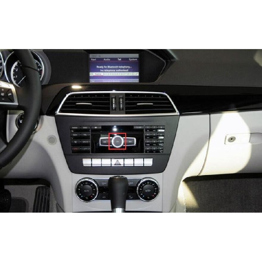 Silver Aluminum CD Switch Button Knob Cover Trim Fit For Benz C-Class 2007-2014