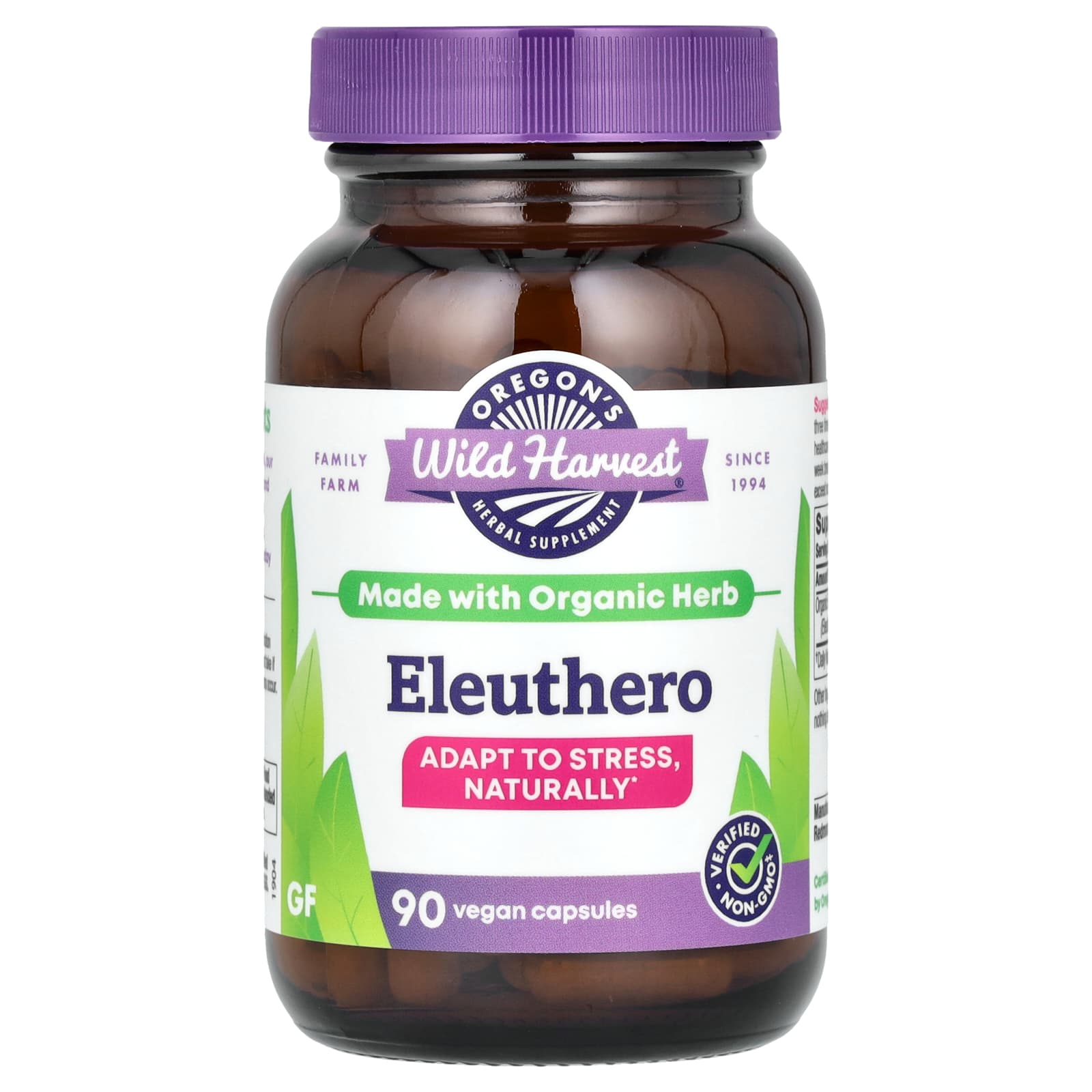 

Oregon S Wild Harvest, Eleuthero, Veggie Caps, 90 Count (400Mg/Capsule)