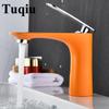 Basin Faucet Hot and Cold Water Sink Mixer Bathroom Single Lever Brass White Gold Basin mixer Tap Red