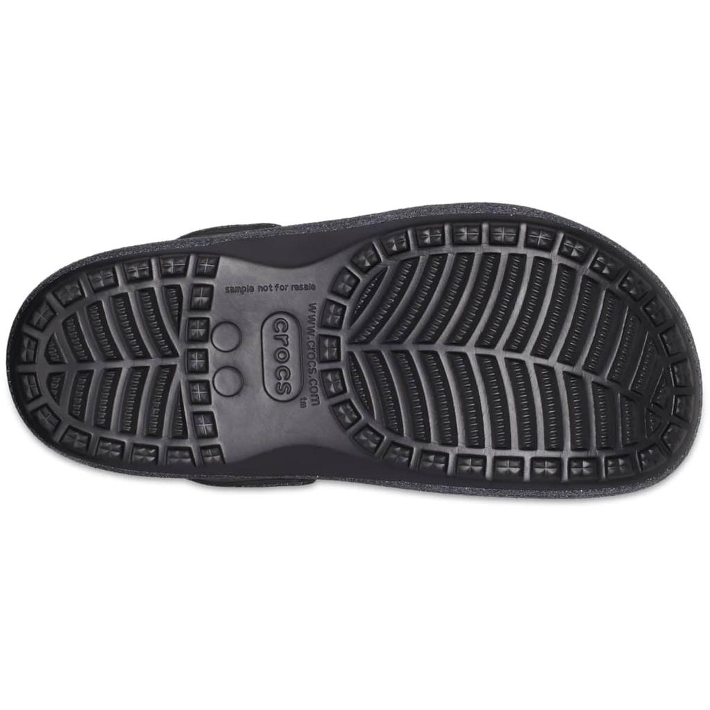 Crocs Baya Platform Lined Glitter Clog Sandals for Black Cm Women, Glitter, 24.0