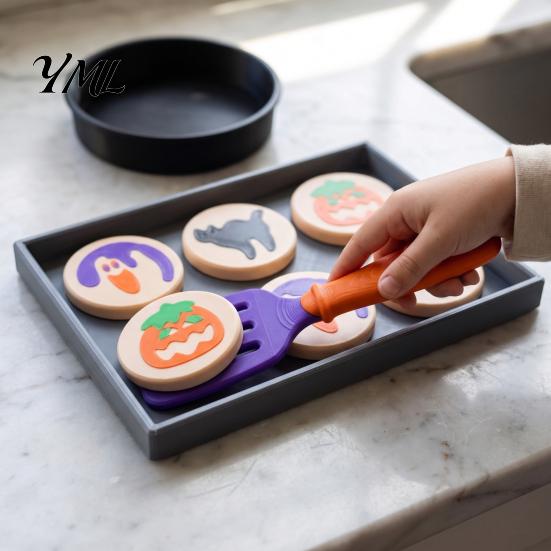 Halloween Party Decoration 3D Printed Cookie Toy, Simulated Bakery Food Playset for Kids Sensory Experience Learning Pretend Play And Seasonal