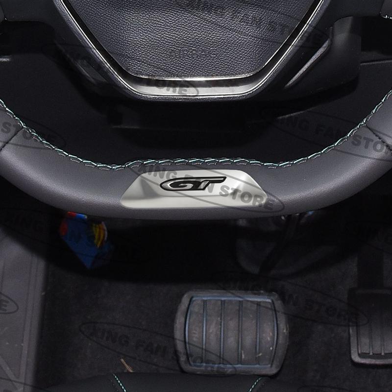 VZQR9 GT Metal Emblem Car Steering Wheel Badge Sticker Decal For Peugeot 208 5008 4008 3008 508 GT Line Decoration Accessories