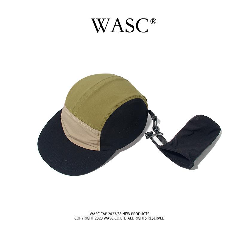 Quick-drying can store baseball cap Outdoor cycling foldable cap Men's and women's flat brim contrasting color thin hat