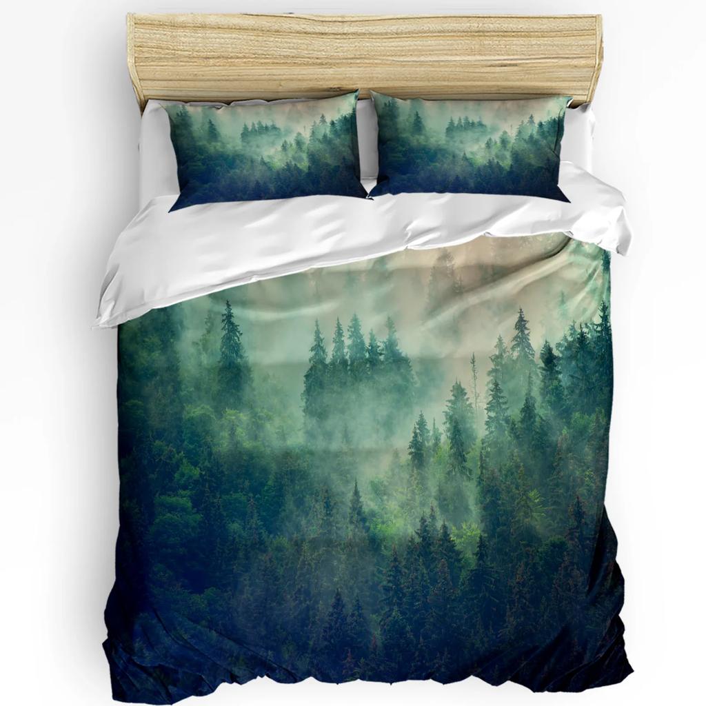 Mountain Snow Wolf Tree Duvet Cover Bed Bedding Set For Double Home Textile Quilt Cover Pillowcases Bedroom Bedding Set No Sheet