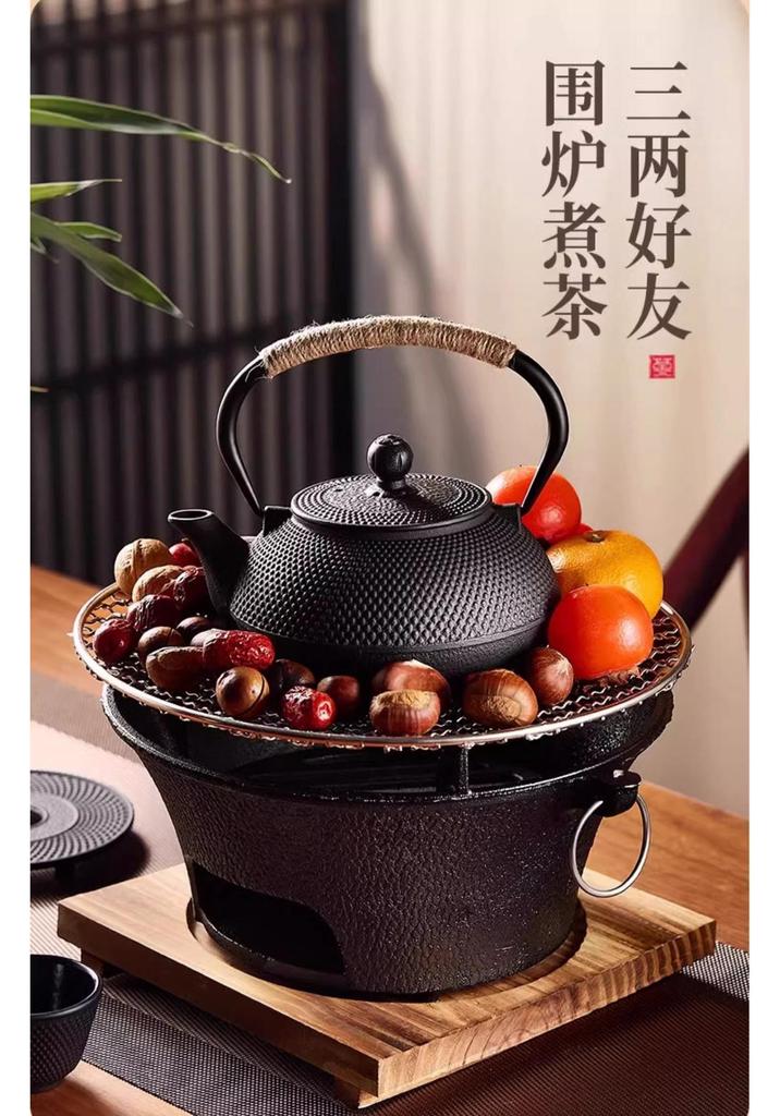 Handmade Uncoated Cast Iron Japanese Tea Pot - Retro Style Hearth Kettle for Brewing and Boiling Water