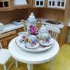 Geschirr Puppe Porzellan Teegeschirr Schale Teller Miniaturtassen Kanne Puppenhaus Geschirr Spielen Haus