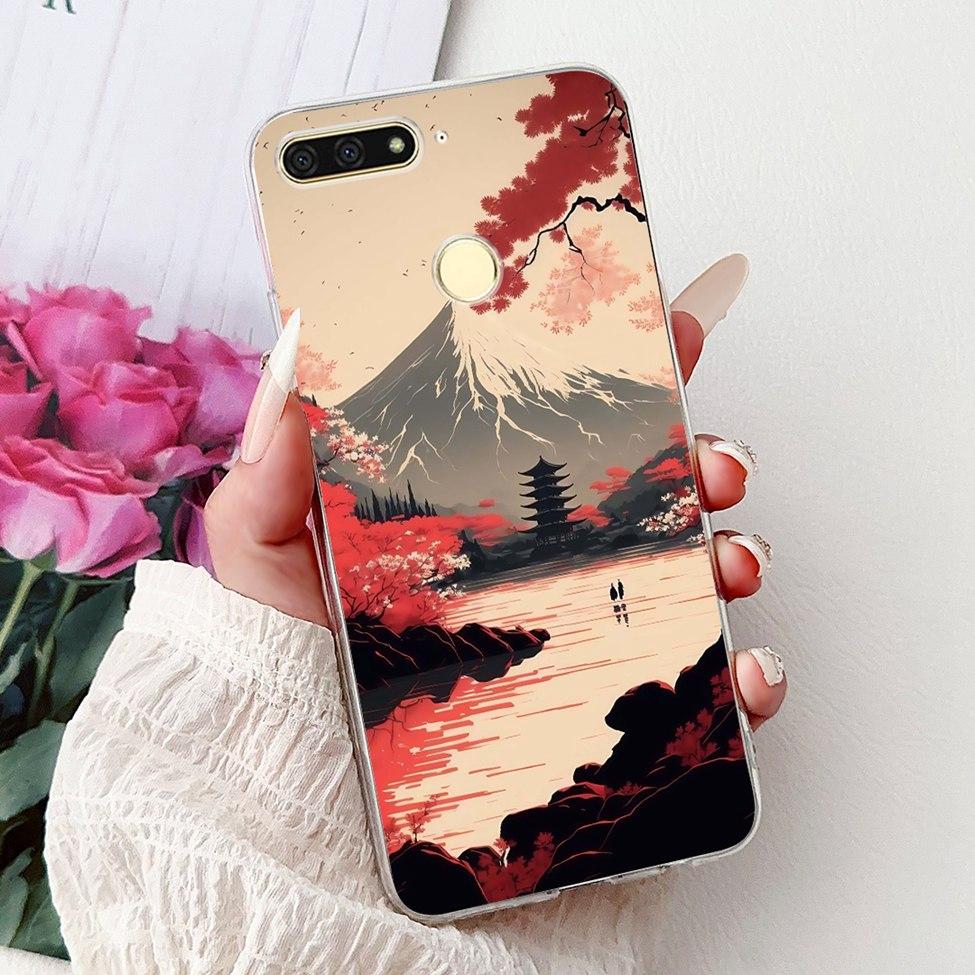 For Huawei Y6 Prime 2018 Case Clear Cute Fashion Flowers Luxury Painted Cover For Huawei Y6Prime 2018 Phone Case ATU-L42 ATU-L31