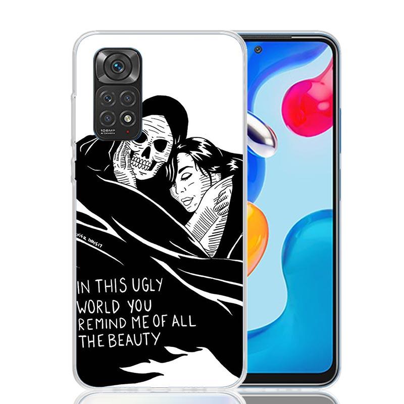 

Lover Demon Skull Death Phone Case For Xiaomi Redmi Note 13 14 15 Pro Plus 12S 12 14S 11S 11E 10 10S 11 11T 5G 4G Cover Coque Re Note 13 Pro Plus