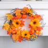 Halloween Harvest Festival Home Decoration Pumpkin Berry Door Hanging Vine Ring Thanksgiving Maple Leaf Wreath Decoration