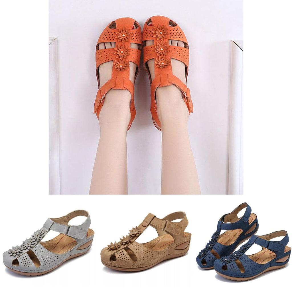 Casual Women's Round Toe Wedge Heel Sandals Breathable Hollow Style For Summer Comfort