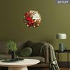 Vintage Merry Christmas Metal Sign 8 Inch Round Aluminum Red Poinsettia Holiday Wall Art Rustic Farmhouse Decor