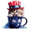 Patriotic Cat Independence Day Acrylic Tree Ornament
