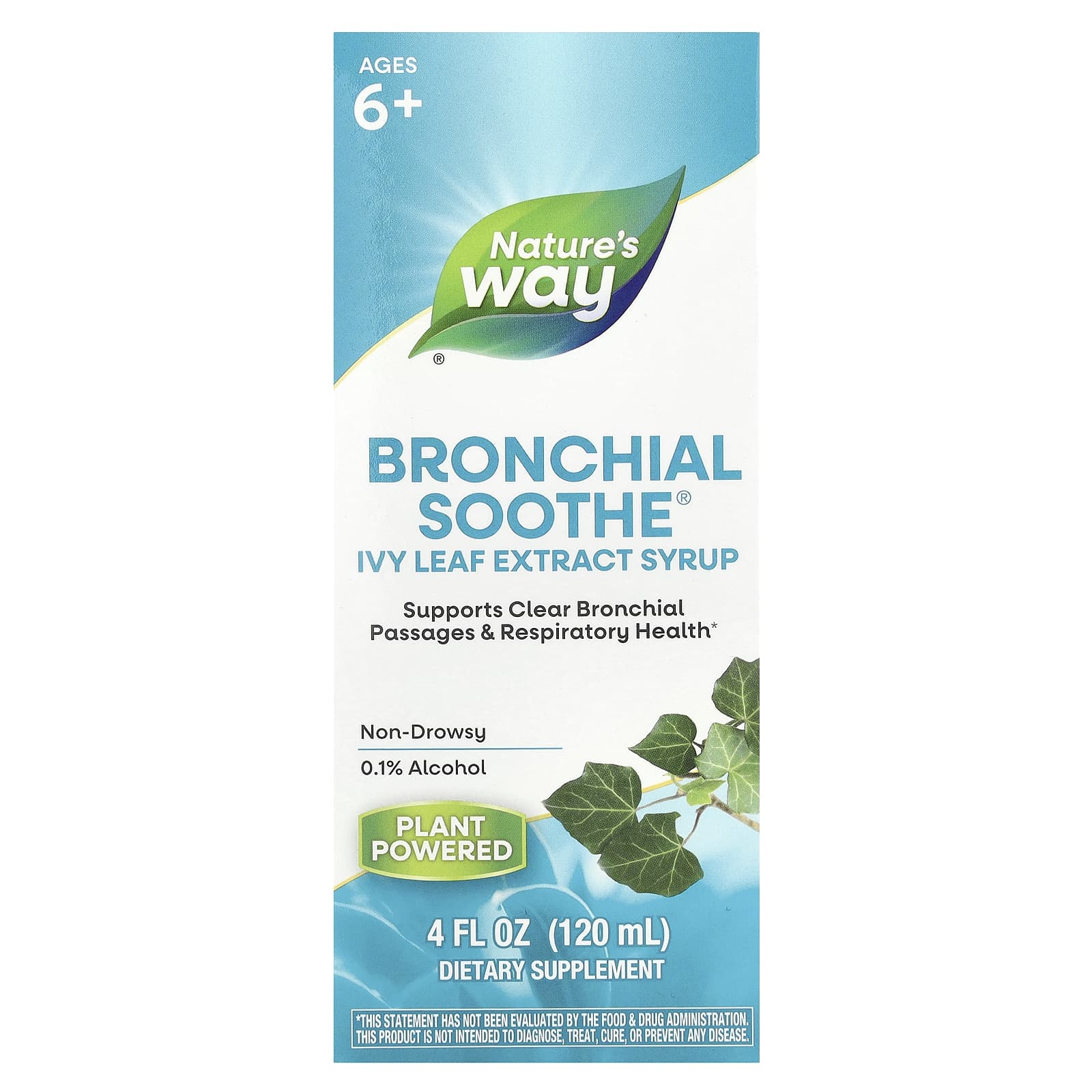 

Nature S Way, Bronchial Soothe®, Ivy Leaf Extract Syrup, Ages 6+, 120 Ml (4 Fl Oz)