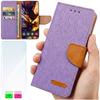 Etui Typu Portfel Do Oppo A5 Pro - Fioletowy  Pokrowiec Canvas + Szkło
