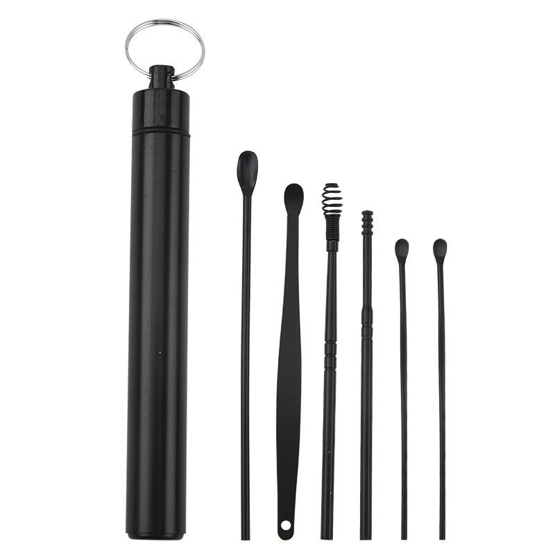 6PCS Stainless Steel Earpick Ear Cleaner Spoon Ear Care Cleaning Tool Earwax Removal Kit Ear Pick Vax Remover Cleanser Health
