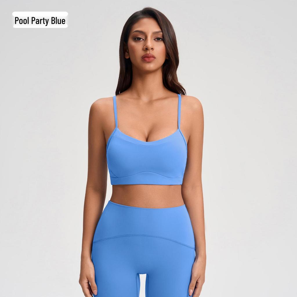 Reggiseno Sportivo Push-Up da Donna con Spalline Sottili e Imbottiture - Sexy Design sulla Schiena, Anti-Cedimento, Ideale per Fitness e Yoga.