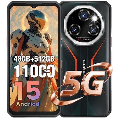 Rugged 5G Smartphone OUKITEL WP55 Pro 48GB+512GB 6.6" 120Hz 11000mAh Unbreakable Telephone Android 15 108MP Dual SIM/NFC/OTG Orange