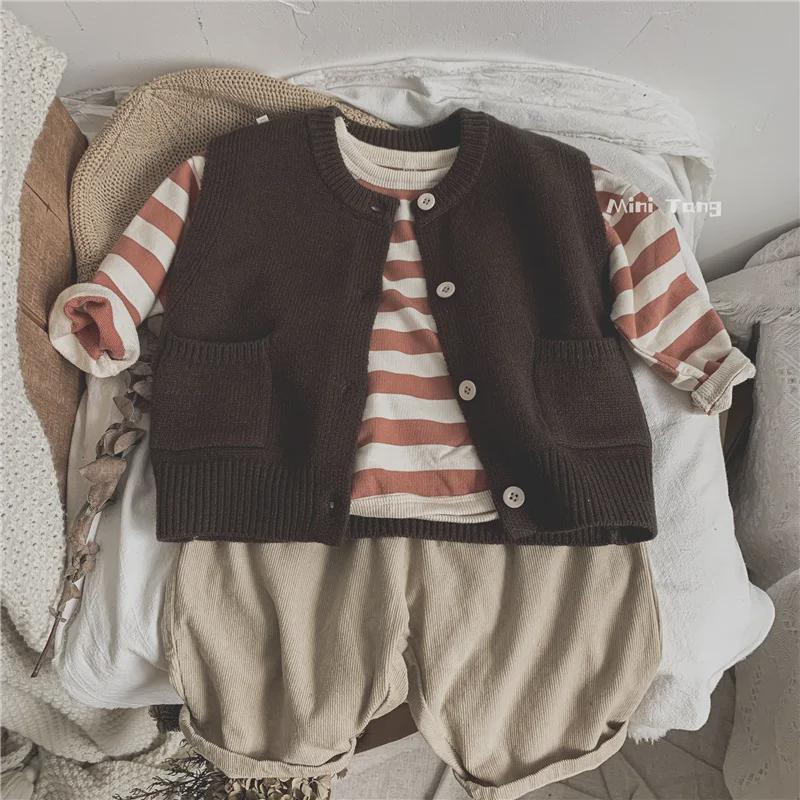 Παιδικό Πλεκτό Γιλέκο Στυλ Δάσους: Μονόχρωμη Ευέλικτη Πλεκτή Ζακέτα για Αγόρια & Κορίτσια - Ιδανική για τις Τάσεις της Άνοιξης & του Φθινοπώρου