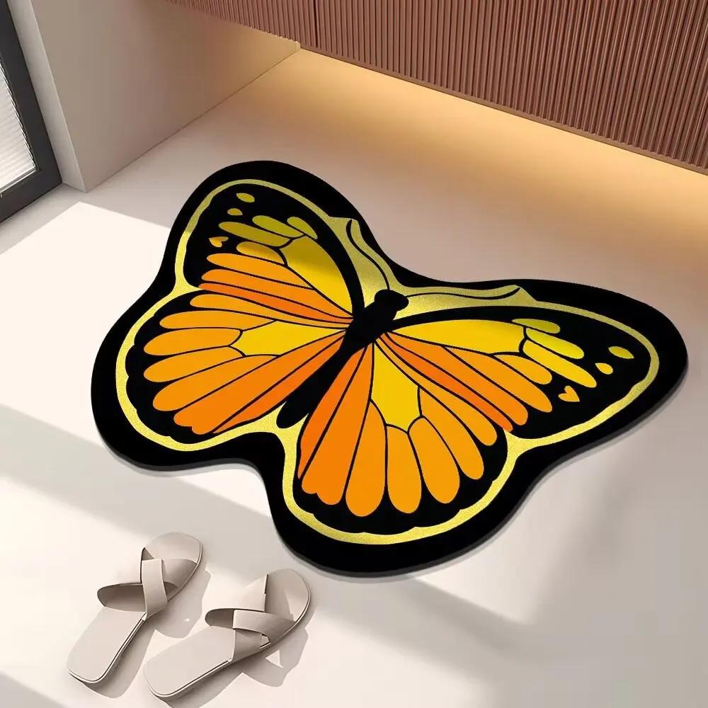 

Впитывающий коврик для ванной Butterfly, диатомовая грязь, унитаз, раковина на дверь унитаза, нескользящая подставка для ног, коврик для двери 40X60cm 15.7X23.6in