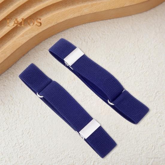 1 Pair Unisex Armband Adjustable Faux Leather 2CM Width Solid Color Elastic Shirt Sleeve Holder Arm Cuffs Bands Party Wedding Clothing Accessories