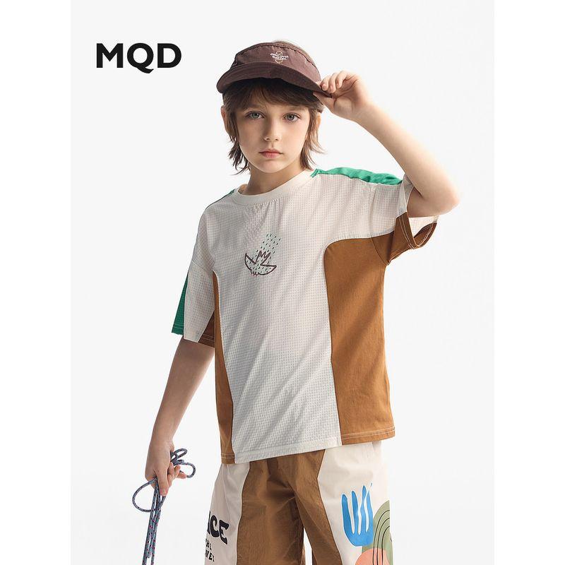 Mqd Children's Clothing Boys' Short-Sleeve T-Shirt Summer New Style Clothes Children's Perforated Fabric Cool Sports Short-Sleeve Top