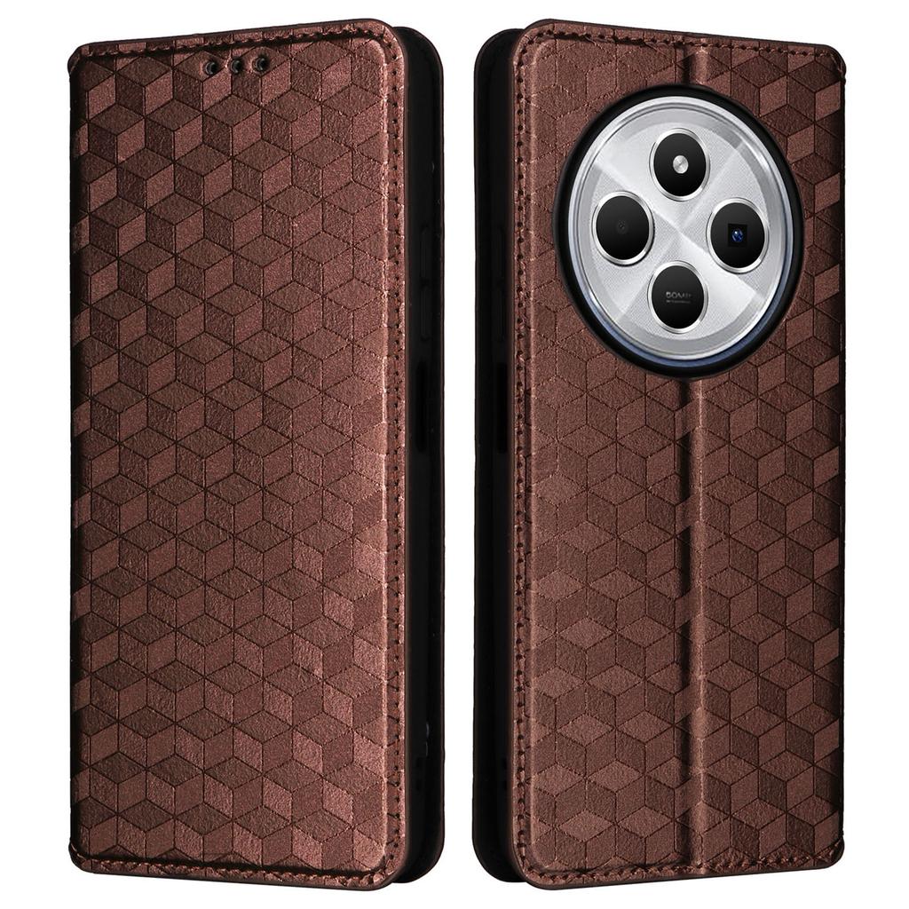 For Xiaomi Poco C75 4G/Redmi 14R 5G/14C 4G/A4 5G Wallet Case Rhombus Imprinted Leather Phone Cover