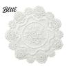 French Style Kitchen Table Accessories Retro Lace Placemat White Floral Doilies Embroidered Mat Cream Decorative Placemat Sheer Mesh Doily for Tea